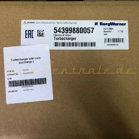 NUOVO BorgWarner Turbocompressore VW T5 Transporter 1.9 TDI DPF 03G253016F 03G253016FX (Deposito!)