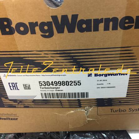 NUOVO BorgWarner KKK Turbocompressore  Porsche 911 Turbo (997) 53049880193 53049700193 53049700169 53049880255 53049700255 53049880169 53049980255 K03-0255 K04-0169 K04-0193